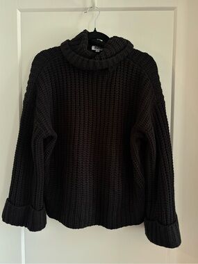 525 America Black Chunky Turtleneck Sweater